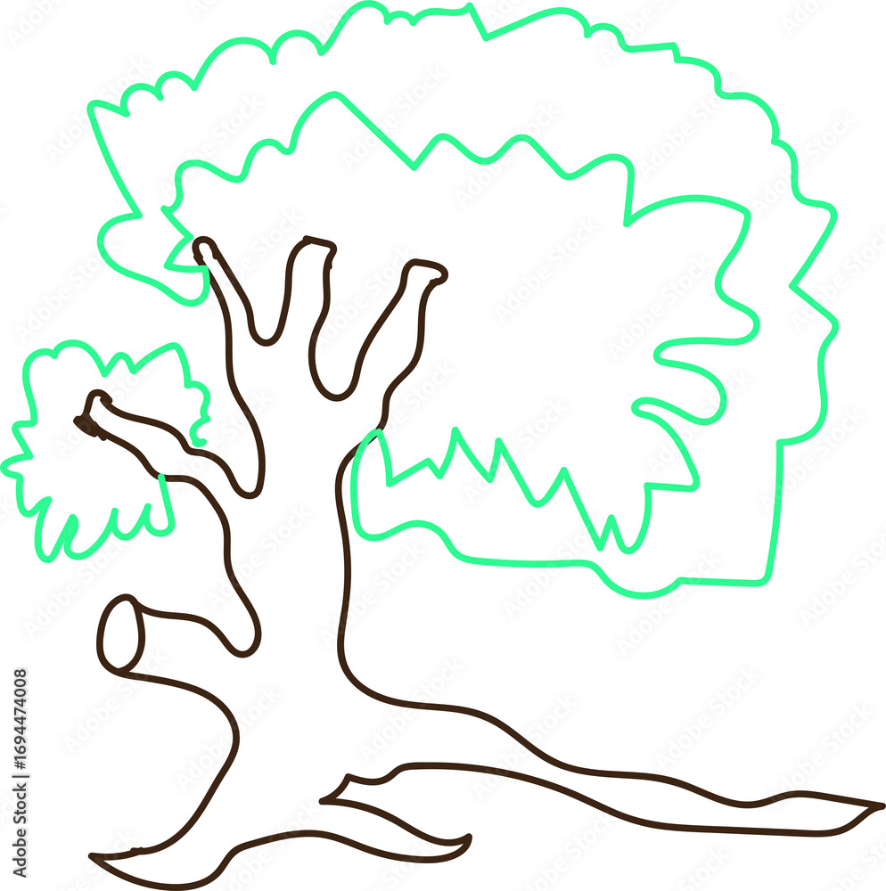 Obraz premium hand drawn tree