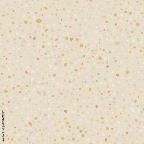 Seamless vector terrazzo flooring background. Seamless flat stone surface pattern. Pebble blob floor tile.