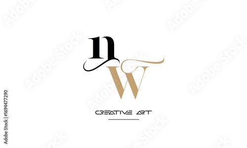 NW, WN, N, W abstract letters logo monogram