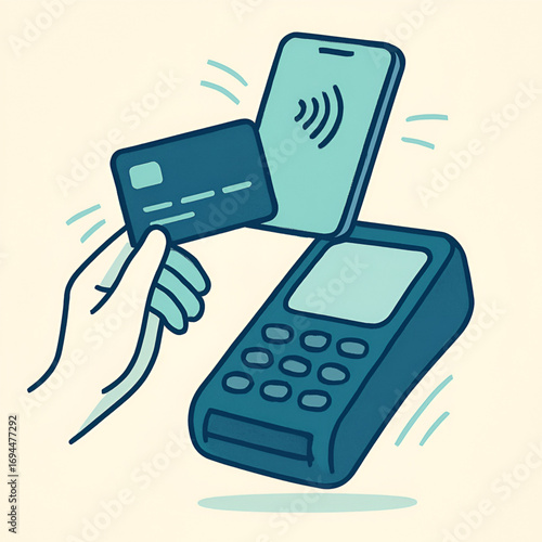 Hand Holding Credit Card and Smartphone for  Payment