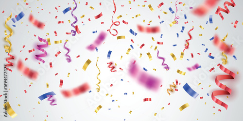 Luxury vector Golden pink blue confetti isolated on white background Glamour falling glitter. New year wallpaper .brochure template. Cover texture design