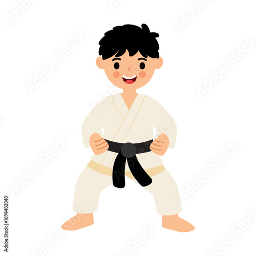Karate Boy Attention Stance