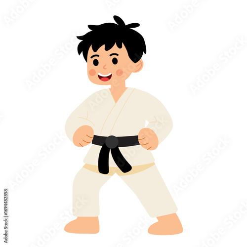 Karate Boy Ready Stance