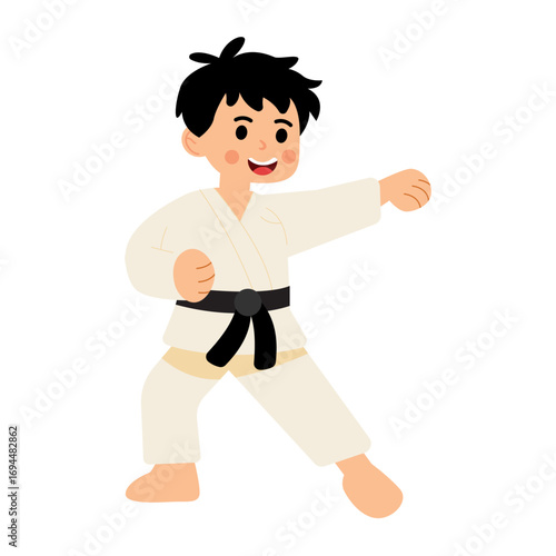 Karate Boy Low Block