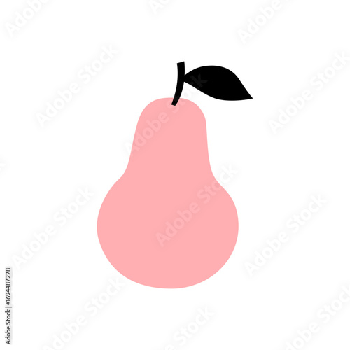 Pink pear illustration.