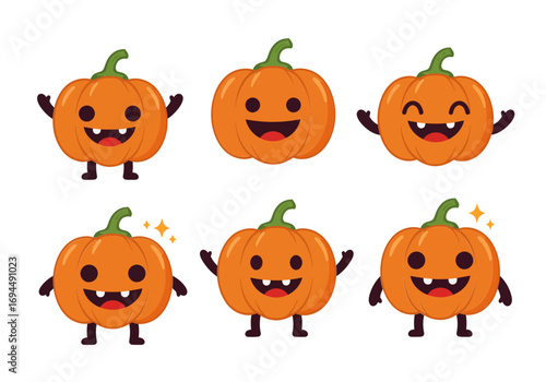 Happy Halloween pumpkins ready for spooky fun, perfect for fall festivals, autumn designs, and festive celebrations for all ages