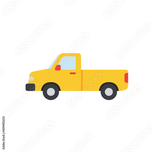 vector A yellow pickup truck.
