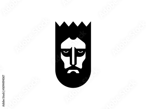 Majestic King's Emblem Symbolizing Power and Authority in Bold Black and White Design