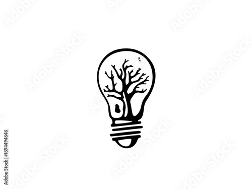 Inspiring idea bulb merges nature's growth with brilliant innovation for creative concepts