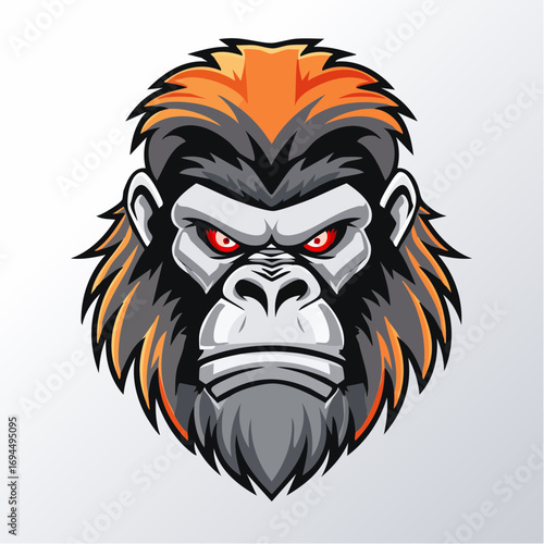 Wallpaper Mural Fierce Gorilla Head Illustration Torontodigital.ca