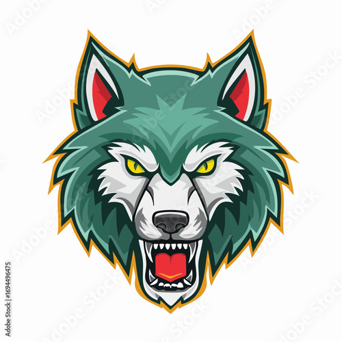 Angry wolf mascot illustration