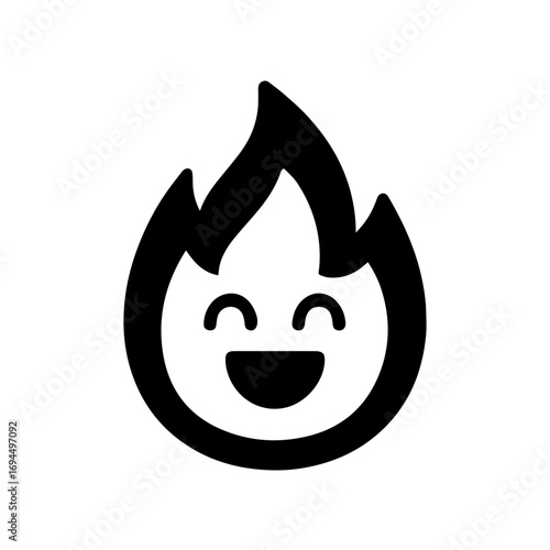 character emotion fire joy vector on white background
Vector icon character with emotion