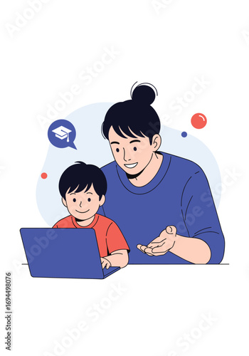 Online learning and education for children with parental guidance and support for future success
