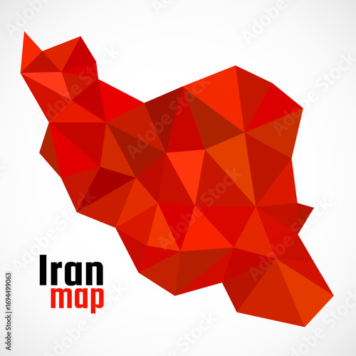 Iran map in geometric polygonal style. Iran map of isolated on white background. Vector Illustration
