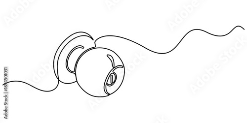 Door knob continuous one line drawing. Open door one line illustration. One continuous line drawing of opened door. Door outline drawing illustration. Continuous one line drawing of Opened door design