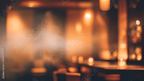 Luxury cigar lounge blurred bar interior, amber lighting, cinematic smoky warm tone,