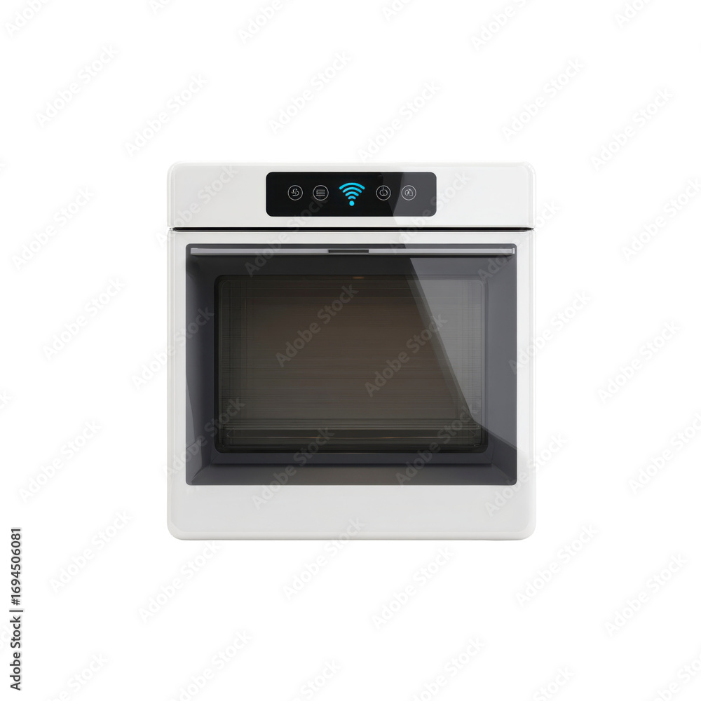 Fototapeta premium Smart Oven Modern White Built-in Wifi Enabled Kitchen Appliance