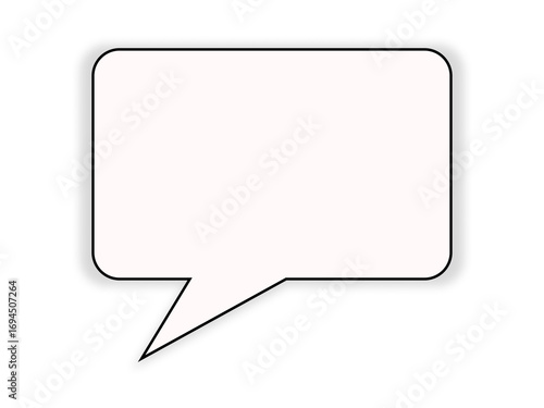 Speech bubble illustration. Single, framed, simple speech bubble.