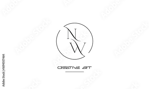 NW, WN, N, W abstract letters logo monogram