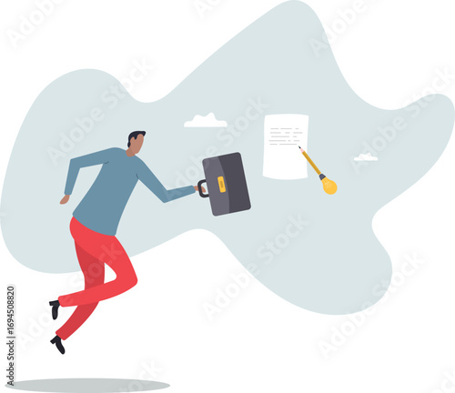 Copywriter or blogger, creative idea and inspiration to begin writing, imagination to success in work, talent and skill .about a man and his life.