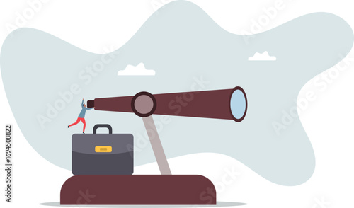 Long term plan or business strategy for far future, looking for opportunity, forecast and visionary, discover long term goal.about a man and his life.