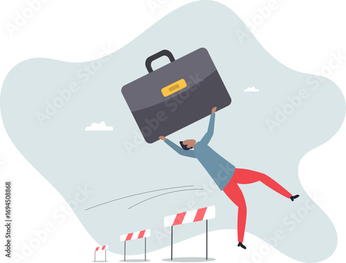 Business challenge, overcome difficulty or obstacle to achieve business success, effort, skill or aspiration to solve problem.about a man and his life.