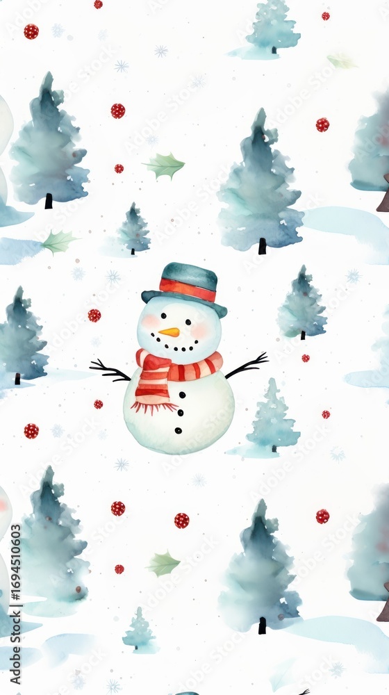 Obraz premium Christmas snowman backgrounds pattern winter.