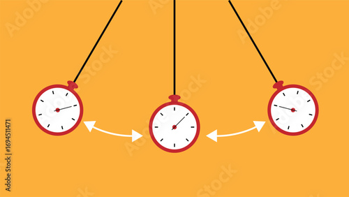 Hypnosis Concept Psychology Clock Swinging Pendulum. Psychotherapy and medicine health care cure methods vector art