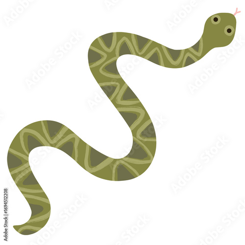green snake illustration