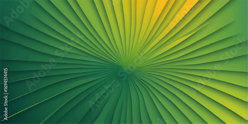 Vibrant green abstract background with tropical palm leaf texture and summer foliage