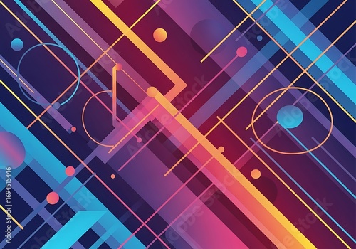 Abstract Geometric Neon Lines.