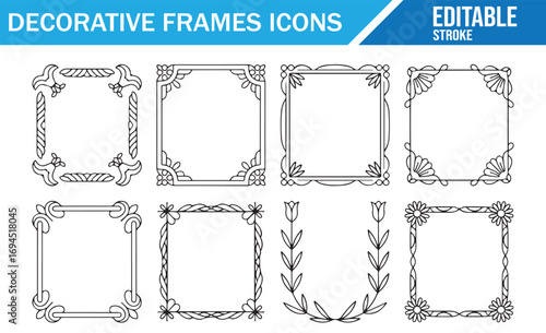 Elegant Vector Hand-drawn Frames for Branding and Graphic Design