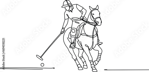 Dynamic polo player and horse in action capturing the thrill of the sport