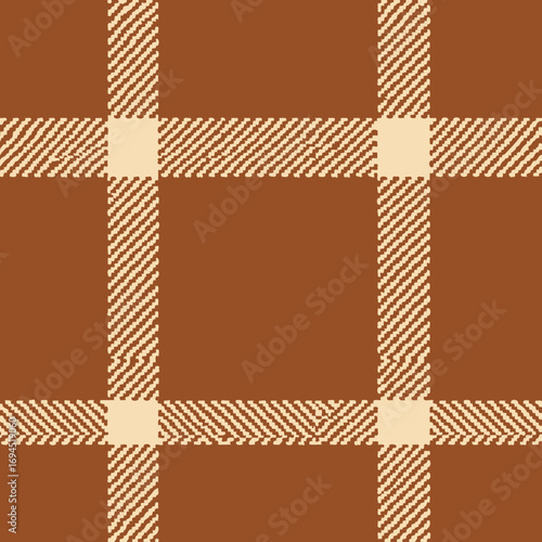 Seamless plaid pattern of autumn colors with fine lines, fabric weave simulation, crisp pixels, and even repeat