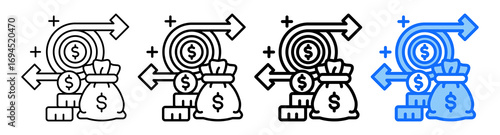 Cash Flow Icon In Different Styles Set Collection