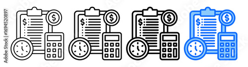 Estimated Cost Icon In Different Styles Set Collection