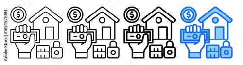 Fixed Asset Icon In Different Styles Set Collection