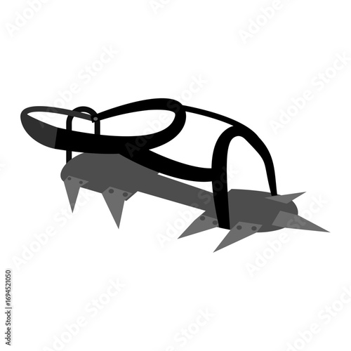 Vector illustration of crampons for safe winter mountaineering and ice climbing