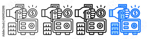 Budget Reserve Icon In Different Styles Set Collection