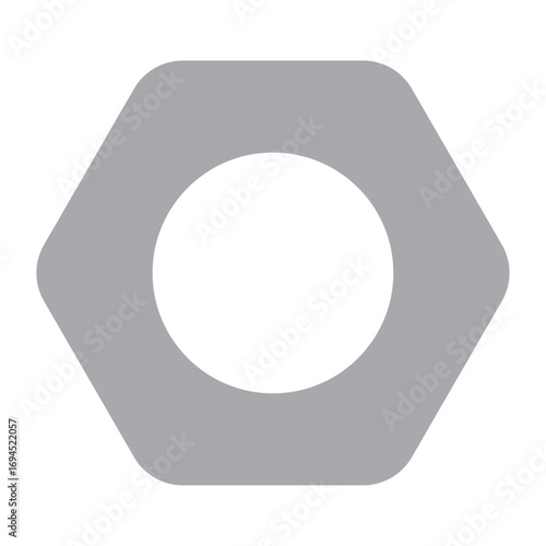 Hex Nut Illustration Industrial Design Element