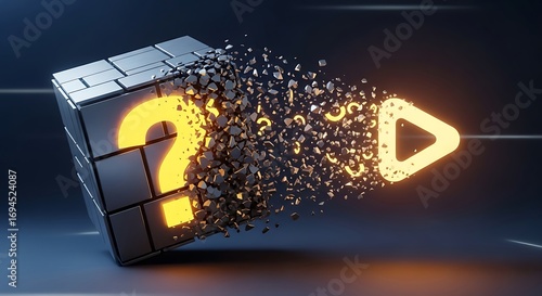 Question Mark Cube Exploding Solution.