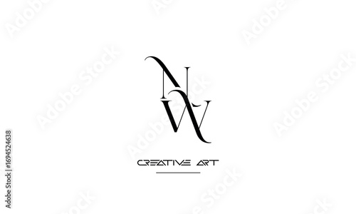 NW, WN, N, W abstract letters logo monogram