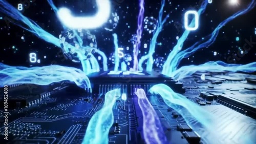 Galaxy of Data, Neon Universe Circuit, Cosmic Tech Flow, Processor Infinity, Virtual Star Path