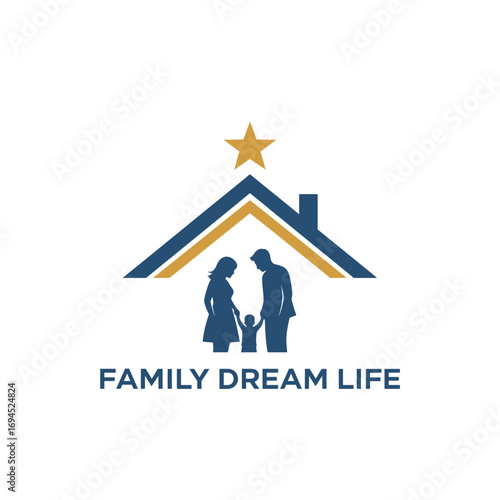 Star home family dream life, logo design illustration