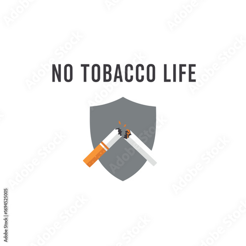 No tobacco life cigarette, logo design illustration