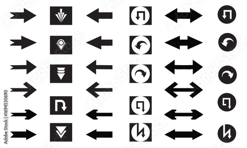 Arrows set  black icons. Arrow icon. Arrow vector collection. Arrow. . simple arrows. Vector illustration.