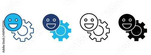 Sense Of Humor Icon Set With Multiple Styles. Vector Illustration
