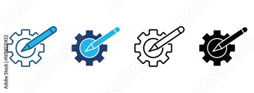 Organize Icon Set With Multiple Styles. Vector Illustration