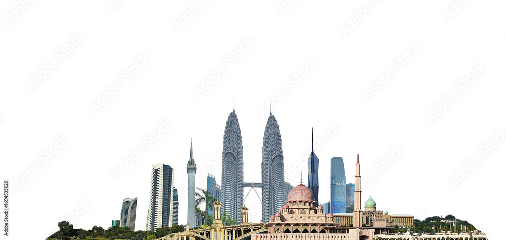 Fototapeta premium Malaysia cityscape, background city, 3D skyscrapers of Malaysia, Asia.