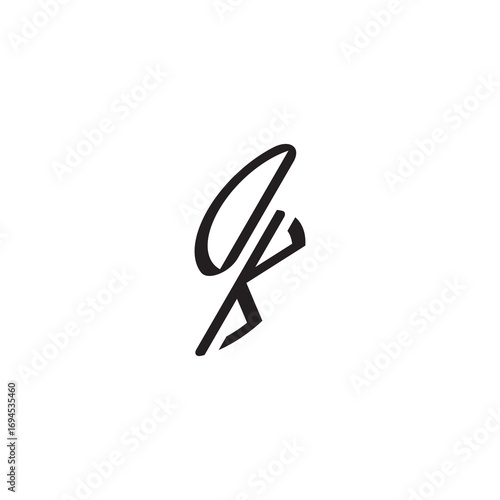 gaming monogram Black  DK initial logo vector curved oval shape alphabet letter